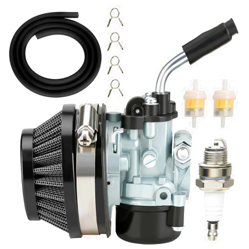 YOXUFA 2 Stroke Racing Carburetor 58mm Air Filter Kit for 80cc 100cc 49cc 50cc 66cc Engine Gas Motor Motorized Moto Bike Motorcycle Bicycle Chinese Scooter Moped Dirt Bike High Performance Parts