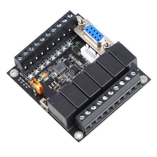 Walfront DC24V PLC Controller Kit Programmable Logic Controller Relay Output Industrial Programmable Control Board FX1N-14MR Relay Controller Module Industrial Control Board