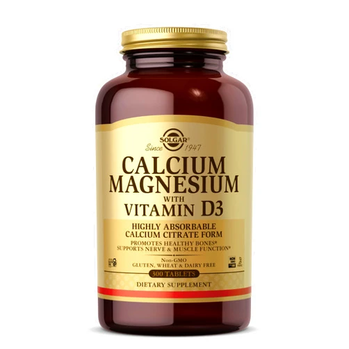 Solgar Calcium Magnesium with Vitamin D3, 300 Tablets - Promotes Healthy Bones, Supports Nerve & Muscle Function - Highly Absorbable Form - Non-GMO and Gluten Free - 60 Servings
