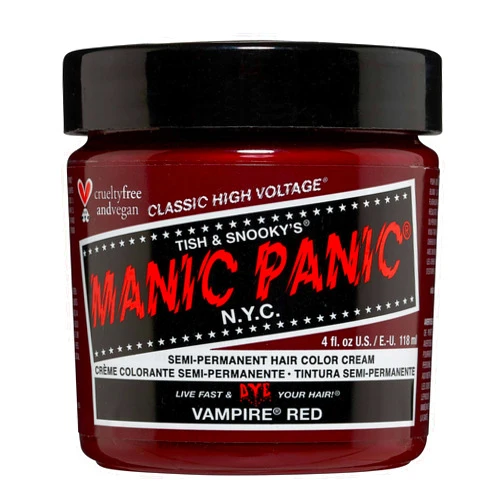 MANIC PANIC Vampire Red Semi Permanent Hair Color - Cruelty Free, Vegan Classic Dark Red Hair Dye - Safe to Create & Mix Custom Shades (4oz)