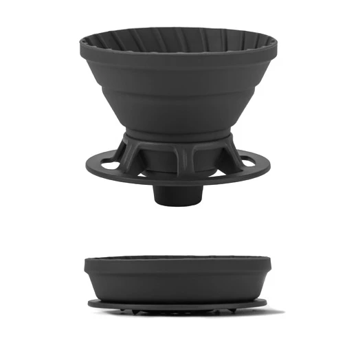 Vandroop Collapsible Coffee Dripper, Silicone Reusable Pour Over Coffee Maker, Pour Over Coffee Dripper for Camping, Business Trip, Home＆Office, Single Clever Coffee Dripper, #01(Black, 1-2 Cup)