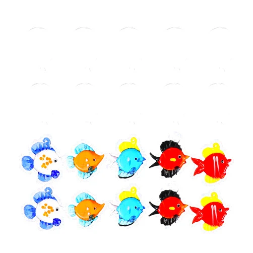 VOSAREA 10Pcs Aquarium Float Ball Decoration Blown Glass Fish Figurines Aquarium Charms Pendant Fish Tank Micro Landscape Ornament Assorted Color