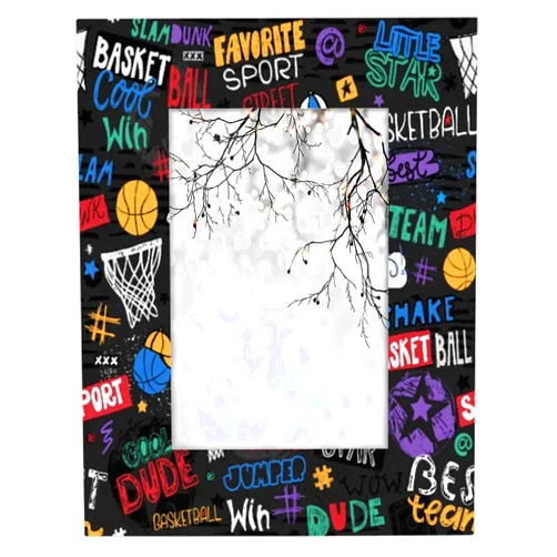 Vomwwlix 8x10 Picture Frame Sport Basketball Wood Picture Frames for Tabletop or Wall Mount Display 8x10 or 8x8 Picture Photo Frames for Decor Home College Christmas Gift