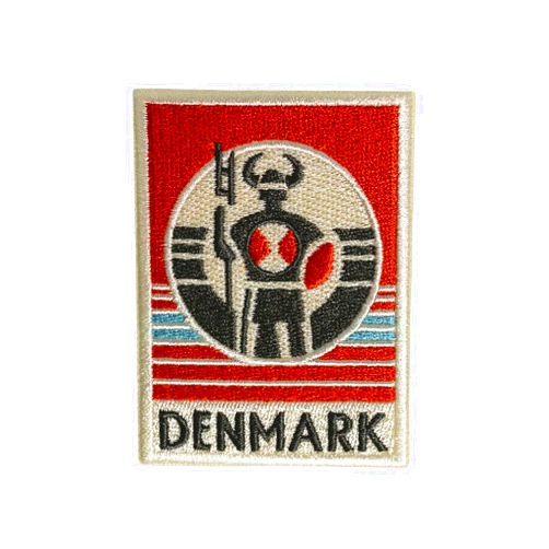 Vagabond Heart Denmark Iron On Patch - Denmark Souvenir - Danish Badge - Denmark Patch
