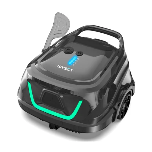 WYBOT (New Upgraded) WYBOT A1 Cordless Robotic Pool Cleaner, Automatic Pool Vacuum with 120 Mins, Double Filters, LED Indicator, Fast Charging, Ideal for Above Ground Flat Pools - Black & Green
