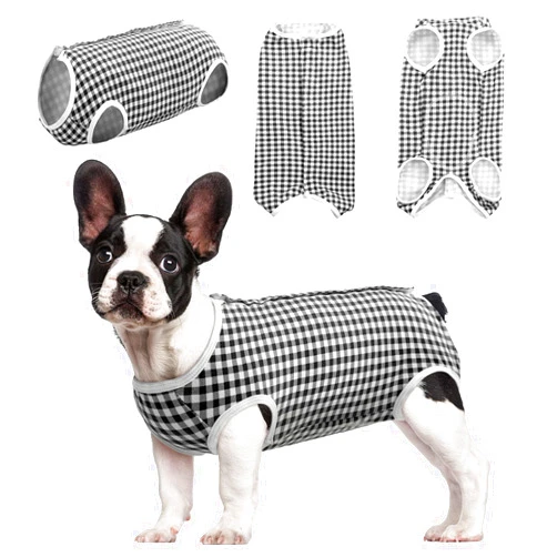 Kuoser Surgical Recovery Suit for Dogs Cats, Pet T-Shirt After Surgery Wear for Dogs, Dog Professional Recovery Suit Comfortable E Collar Alternative, Prevent Licking Onesies Pet Surgery Recovery Suit