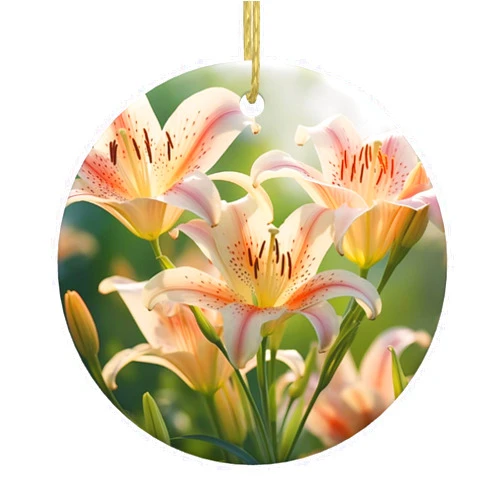 WZYWHJ Christmas Ceramic Round Pendant -2.9 in Decoration Tree Hanging for Holiday Party Virgin Printed