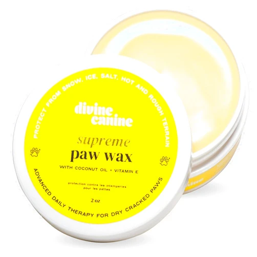 Divine Canine Dog Paw Wax - Puppy Paw Balm for Winter, Snow, Hot Pavement - Paw Pad Moisturizer Soother for Dry Cracked Paws - Paw Lotion Cream for Rough Dog Paws - Paw Butter Heat Protection for Dogs