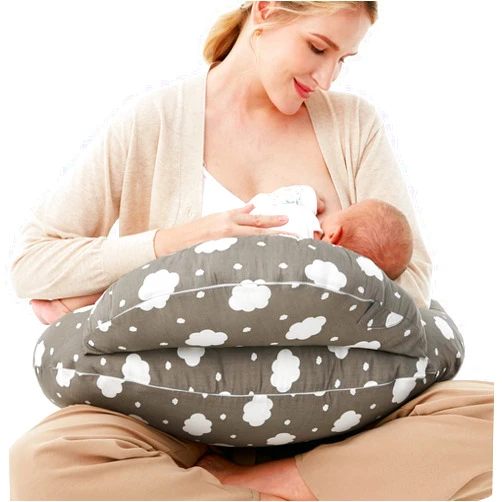 Momcozy Nursing Pillow for Breastfeeding, Original Plus Size Breastfeeding Pillows for More Support for Mom and Baby, with Adjustable Waist Strap and Removable Cotton Cover, Grey