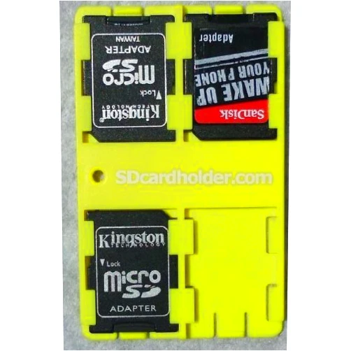 SDcardholder com Standard SD Card Holder Credit Card Size Secure Digital Memory Card Case (Yellow)
