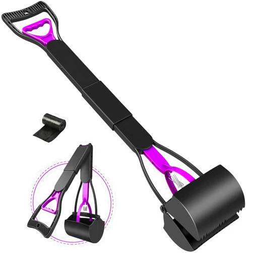 UPSKY 32'' Pooper Scooper for Large Small Dogs, Long Handle Dog Poop Scooper with Waste Bags, Portable Dog Poop Pick Up Tool, Folding Poop Scoop for Yard, Grass, Dirt, Gravel