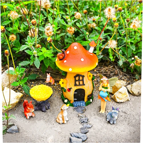 Sparkle Race Fairy Garden Accessories Kit with Miniature Figurines, Fairy Garden Kit for Kids Gnomes Garden Decorations, Fairy Village with Mini Fairy Figurines Outdoor & Indoor Ornaments Home Decor