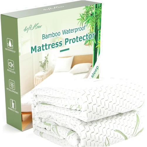 Softhour California King Rayon made from Bamboo Waterproof Mattress Pad Cover, Soft Breathable Cooling Mattress Pad Cover, Deep Pocket Stretches up to 21” Tightly Fitted Mattress Protection