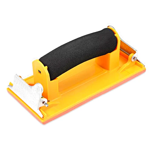 Hubaow Hand Sander, Sandpaper Holder with Sponge Handle, 7 x 3.5 inch Manual Hand Sanding Block for Drywall Wood Metal Furniture Polishing, 1 Pack