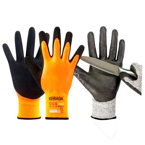 Kebada Cut Resistant Work Gloves and Winter WaterProof Work Gloves, Cutting Gloves with Winter Work Gloves for Men Cold Weahter