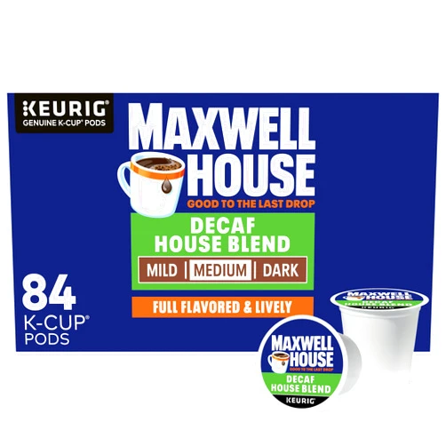 Maxwell House Decaf House Blend Medium Roast K-Cup Coffee Pods, 84 ct., Box