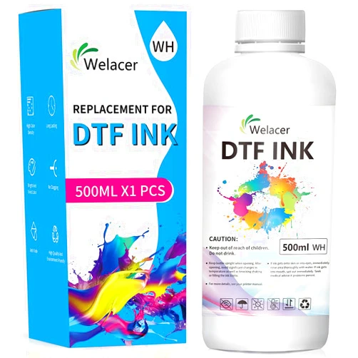 Welacer DTF Ink White 500ml - Premium Heat Transfer Ink Conversion Kit Refill for I3200, XP600, R1390, Epson L1800, ET2800 ET8500 R2400, L800, 1430, P400, P800, XP-15000 All DTF Printers,for DTF Film