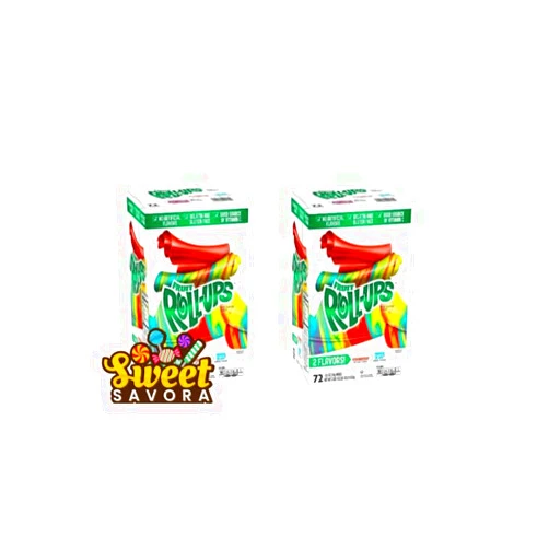 Sweet Savora Fruit Roll-Ups Variety Pack Fruit Snacks, Blastin' Berry Hot Colors, 0.5 oz., 72 pk, (2 Count)