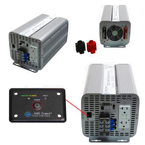 AIMS Power 3000 Watt / 6000 Watt Peak Modified Sine Power Inverter 12 Volt DC to 120 Volt AC ETL Listed with Remote