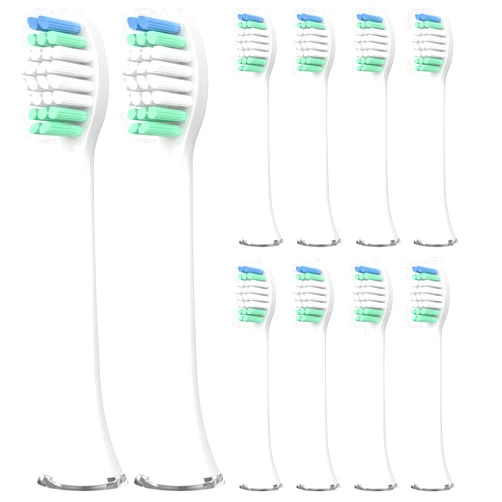 Harobey Replacement Toothbrush Heads for AquaSonic Black Series, Vibe Series, Black Series Pro,and for Duo Pro Electric Toothbrush White, Pack of 10