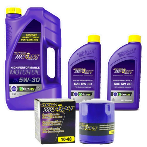 Royal Purple SAE 5W-30 Synthetic Motor Oil 7 quarts and a Royal Purple 10-48 Extended Life Premium Oil Filter (485W307QT)