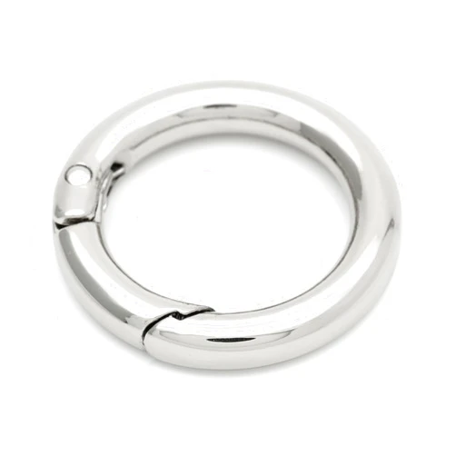 CRAFTMEMORE Metal O Ring Spring Opening Purse Making Snap Trigger O-Rings Clip Key Ring Holder Purse Hardware 4pcs SCOS (1 inch, Silver)