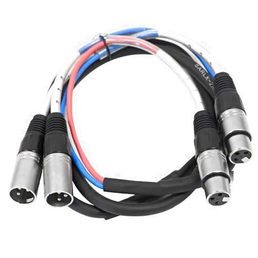 Seismic Audio - SARLX-2x5-2 Channel XLR Color Coded Multi-Patch Snake Cable 5 Feet - Pro Audio