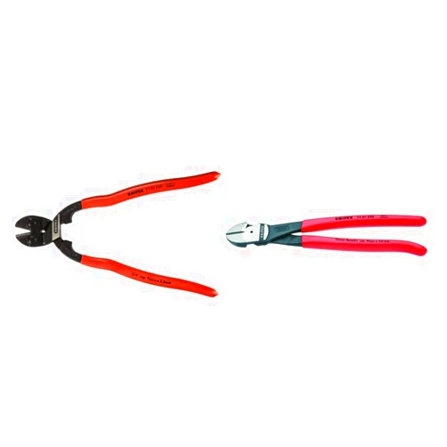 KNIPEX Tools CoBolt XL Compact Bolt Cutter (7101250) and KNIPEX High Leverage Diagonal Cutters (7401250SBA), 10 inches