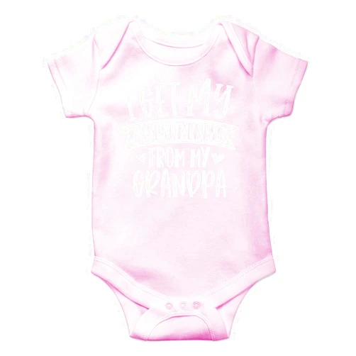 Funnwear I Get My Awesomeness From My Grandpa - Funny Baby Essentials Bodysuit - Newborn Baby Boy Clothes