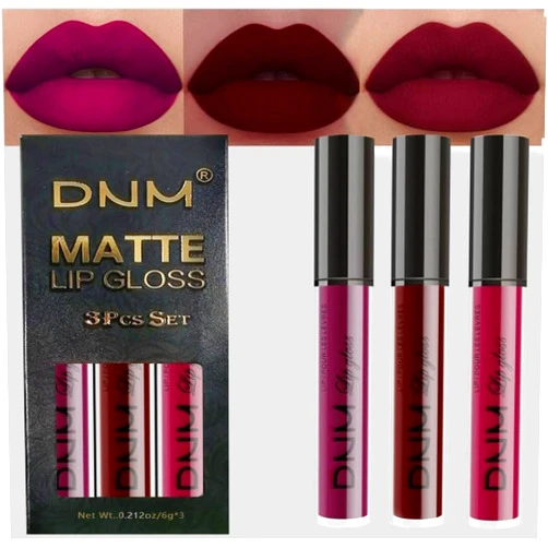 AMY'S DIARY Dark Red Purple Matte Plum Liquid Lipstick 3Pcs Sets,24-hour Lipstick Dark Deep Maroon Purple Brown Plum Red Lip Stain 24 Smudge Waterproof for Women