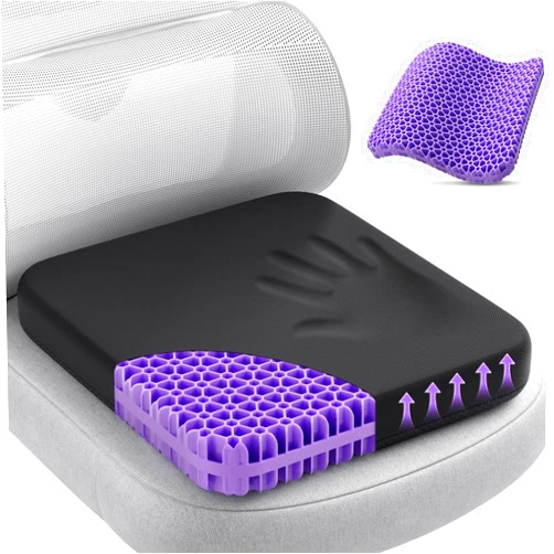 TushGuard Gel Seat Cushion for Long Sitting, Enlarged & Thickened Patent Design Office Chair Cushion, Breathable Cooling Seat Cushions for Office Chairs, Soft Car Seat Cushion for Wheelchair(Large)