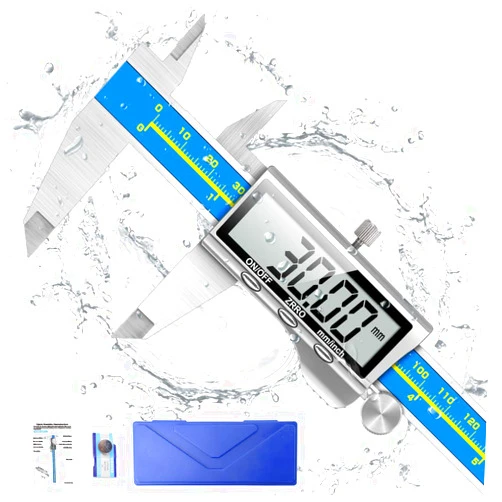 Qfun Caliper Measuring Tool Digital Caliper Industrial Quality Precision Electronic Vernier Caliper Inch/Millimeter Measurement Micrometer for Jewelry - Accuracy Ip54 Waterproof Caliper Measure Tool
