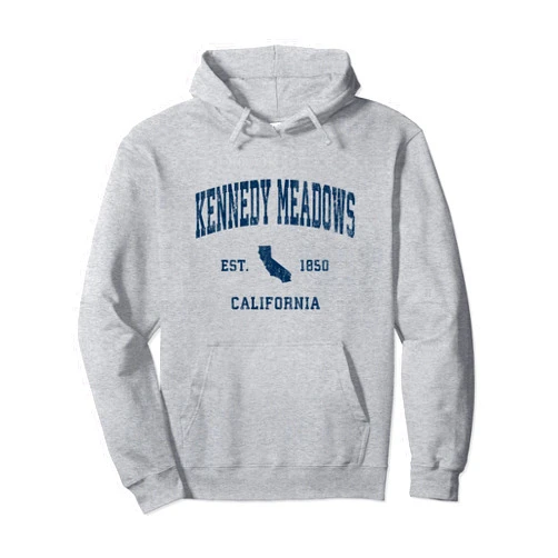 Kennedy Meadows CA Retro T-Shirts & Gifts Kennedy Meadows California CA Vintage Athletic Navy Sports D Pullover Hoodie