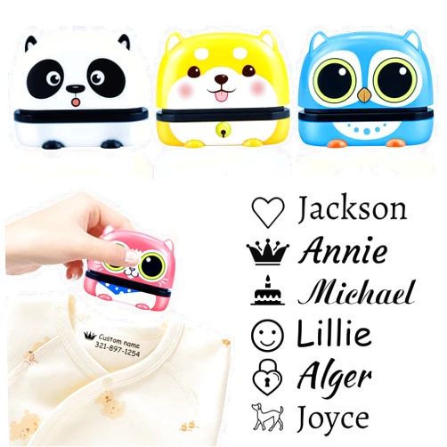 HJX Personalized Custom Name Stamp for Clothing, Customized Self Inking Signature Stamps for Kids Clothes Business