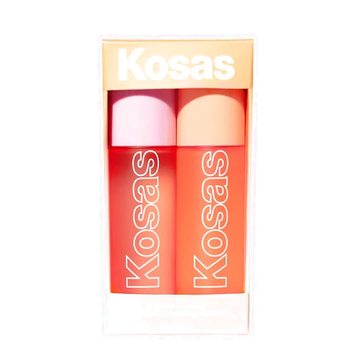 Kosas Mini Plump + Juicy Double Cleansing System — Botanical Oil Cleanser + Gel Cleanser Set, Soap & Sulfate Free, Hydrating Makeup Remover for All Skin Types​