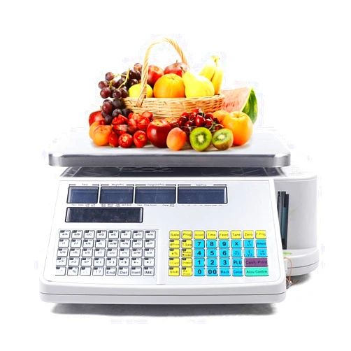 KELIBI Price Computing Scale, 66LBS 5 Screens Digital Electronic Scale, Accurate Counting Food Weight Scale, Automatic Bar-Code Scanning Commercial Fruits Scale, With Thermal Printer, For Supermarkets