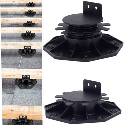 BGTLGIO 12Pack Adjustable Deck Support Pedestal Deck Foundation Base Support for Floating Deck Platform Deck Floor Height Adjustment Raising from 1-3/16