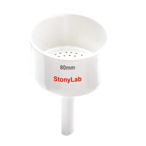 StonyLab Porcelain Buchner Funnel 80mm, Porcelain Buchner Filter Funnel OD 8cm ID 7.4cm for Laboratory