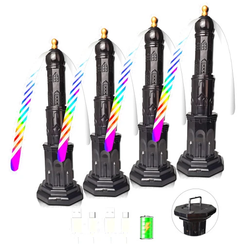 NIASIA 4pcs Food Fans for Tables Rechargeable,Retractable Food Spinner for Indoor Meals,Picnic,Party(Black)