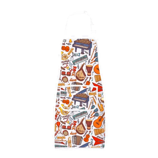 FUSTMW Music Aprons With Pockets Music Lover Gifts Music Kitchen Cooking Apron Gifts for Music Lovers Music Teacher Gifts