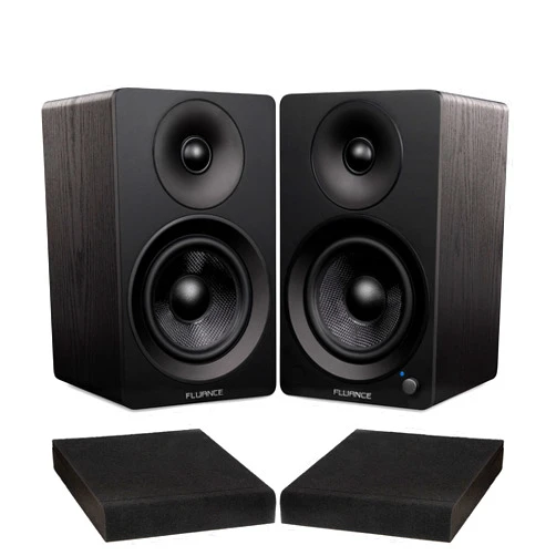 Fluance Ai41 Black Ash Powered 2.0 Stereo Bookshelf Speakers with 5