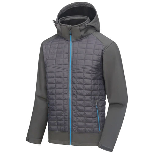 Little Donkey Andy Men's Lightweight Insulated Hybrid Jacket for Hiking Running Ski Thermal Warm with Removable Hood