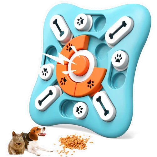 FOXMM Interactive Dog Treat Puzzle Toys for IQ Training & Mental Stimulating,Fun Slow Feeder,Large Medium Small Dogs Enrichment Toys with Squeak Design