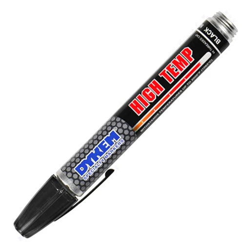 Rainbow Art Glass Dykem High Temp Fusing Pen - Black - Medium Point - Works on Glass, Ceramics, and More
