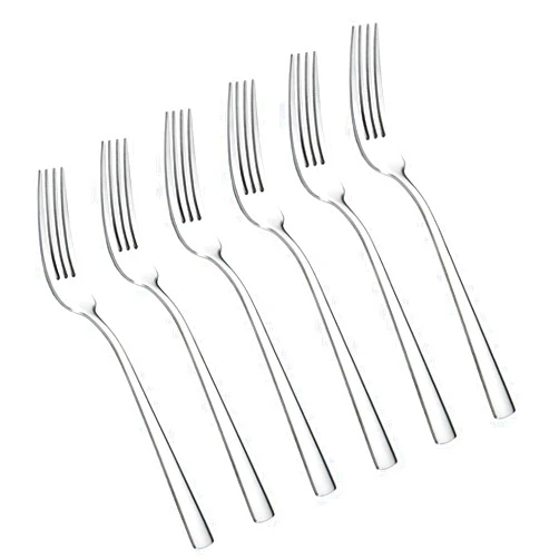 faderic Dinner Forks Set of 6, Table Forks, Flatware Forks Stainless Steel Forks,8-Inch,Silver, Square handle