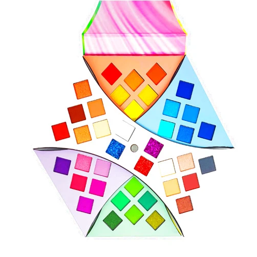 URQT Rotate Eyeshadow Makeup Pallets - 40 Color Neon Bright Rainbow Colorful High Pigmented Matte Shimmer Glitter Eye Shadow Make Up Palette Gift Set