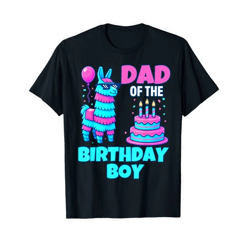 Gaming gamer Birthday Llama Pinata Family Apparel dad of Birthday Boy Llama Pinata Party Family mathing Men T-Shirt