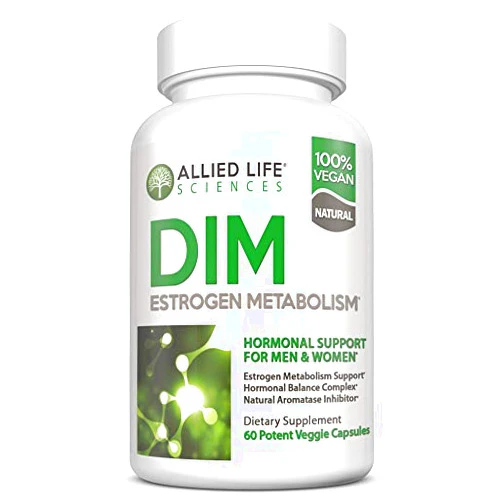 Allied Life Sciences DIM Supplement, 300 mg Diindolylmethane Plus Broccoli Seeds Extract Pills, Vegan Non-GMO, 60 Capsules
