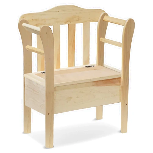 Peaceful Classics Bench with Storage - Small Wooden Storage Bench for Entryway, Hallway, Mudroom, Farmhouse, Bedroom, & Living Room, Amish Handmade Furniture Storage Organizer, Unfinished