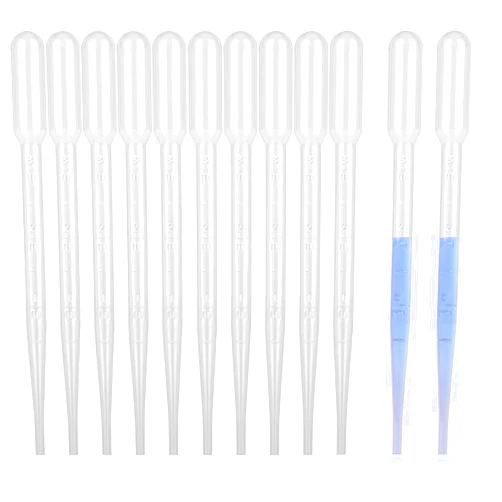 moveland 3ML Plastic Pipettes Disposable Eye Dropper Pipettes, Premium Graduated Pipettes Essential Oil Transfer for Makeup Tool, Science Class, Crafting, DIY Ar, 10 PCS
